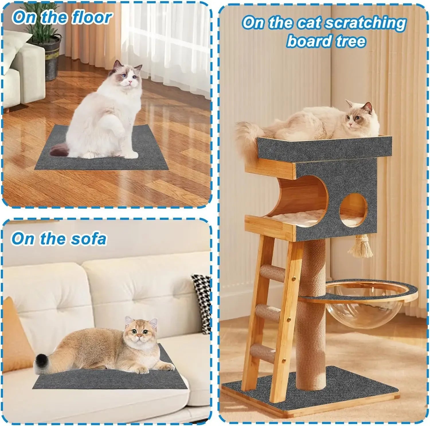 Self-Adhesive Cat Scratching Mat | Trimmable Furniture & Sofa Protector for Cats