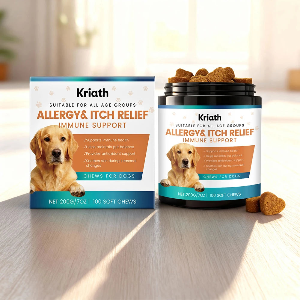 Dog Skin & Coat Support Chews | Allergy Care & Immune Wellness Supplement (200g)