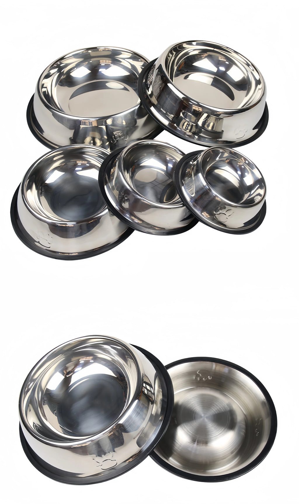 Stainless Steel Pet Bowl | Durable Dog & Cat Feeding & Water Bowl (6 Sizes)