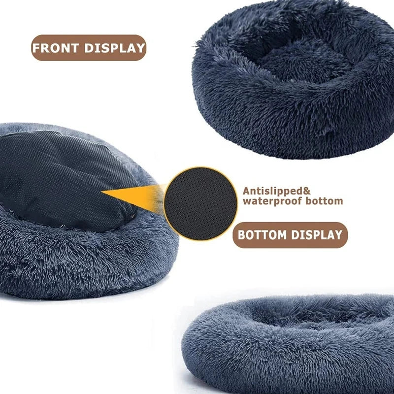 Calming Donut Dog Bed | Super Soft Plush Pet Bed for Small, Medium & Large Dogs