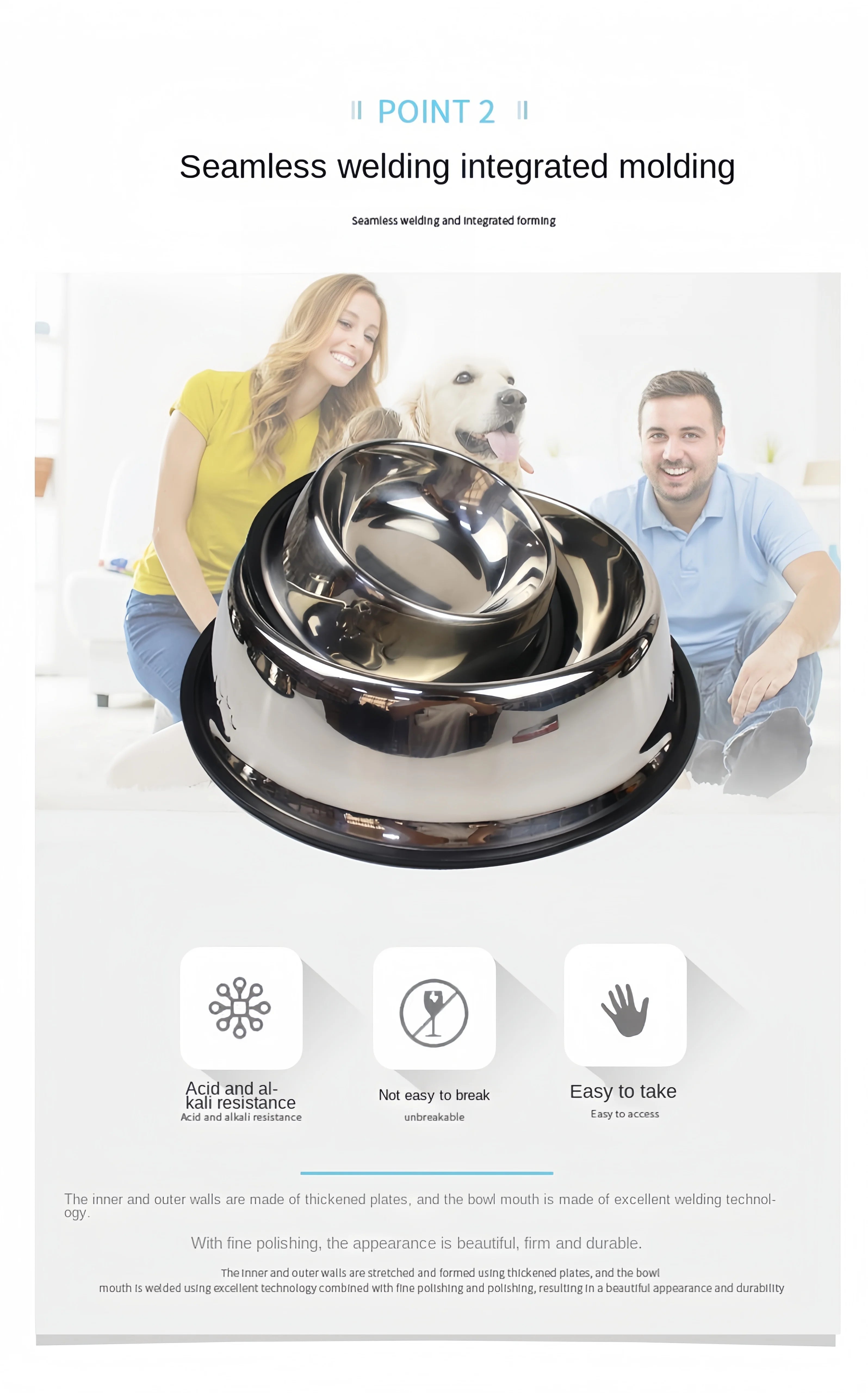 Stainless Steel Pet Bowl | Durable Dog & Cat Feeding & Water Bowl (6 Sizes)