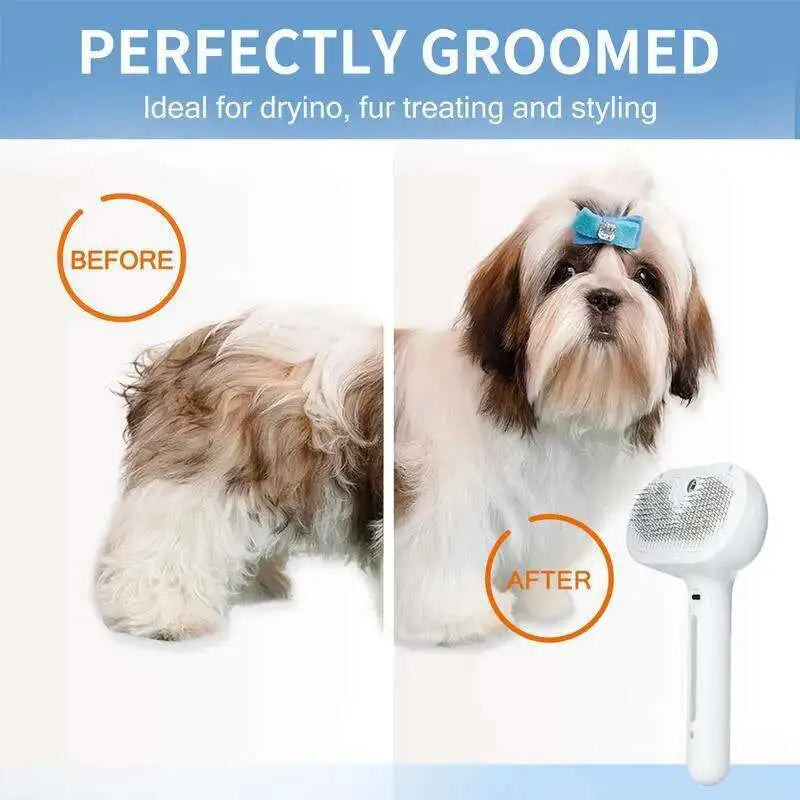 Steam Pet Grooming Brush | 2-in-1 Hair Removal & Massage Comb for Dogs & Cats