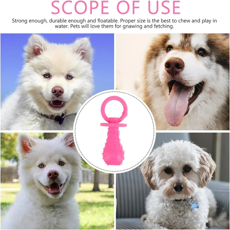 Dog Chew Pacifier Toy | Interactive Rubber Dental Cleaning Toy for Puppies & Dogs