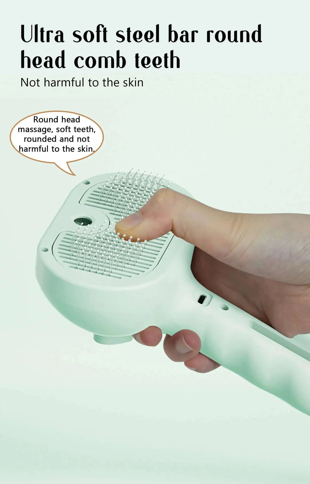 Steam Pet Grooming Brush | 2-in-1 Hair Removal & Massage Comb for Dogs & Cats