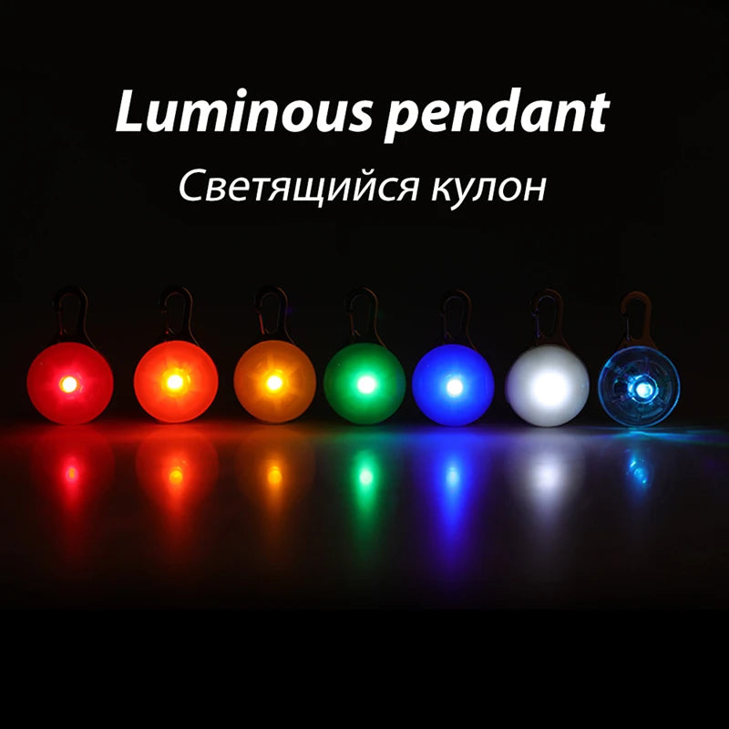 Luxury LED Dog Collar | USB Rechargeable Glow Light Safety Collar with Pendant