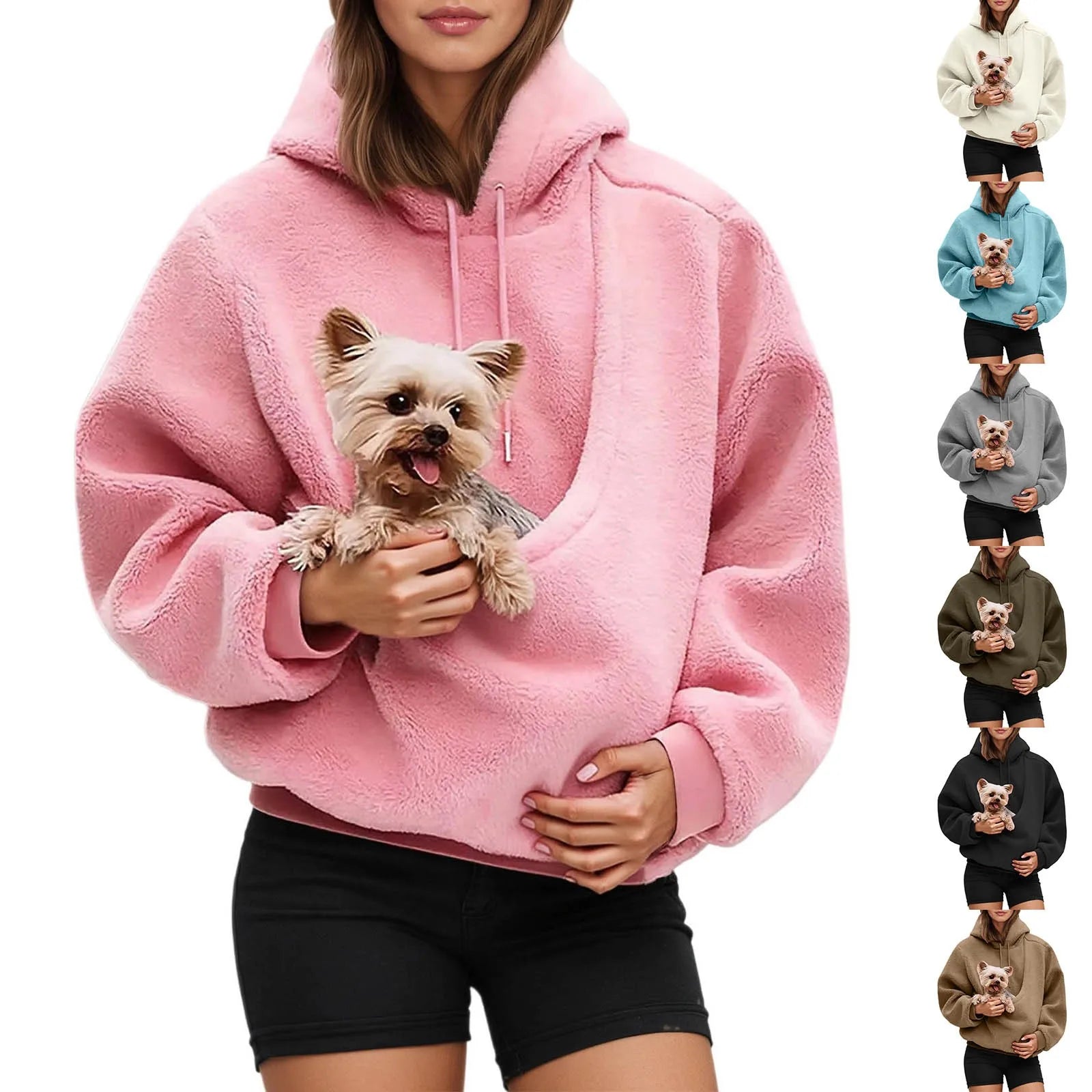 Pet Carrier Hoodie | Unisex Dog & Cat Hoodie with Front Pocket Sweatshirt
