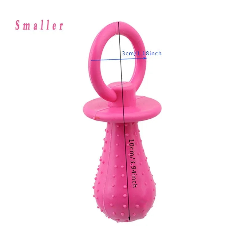 Dog Chew Pacifier Toy | Interactive Rubber Dental Cleaning Toy for Puppies & Dogs